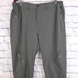 Postropaky Mens Hiking‎ Pants Green Quick Dry Outdoor Tactical Cargo Size 38X32
